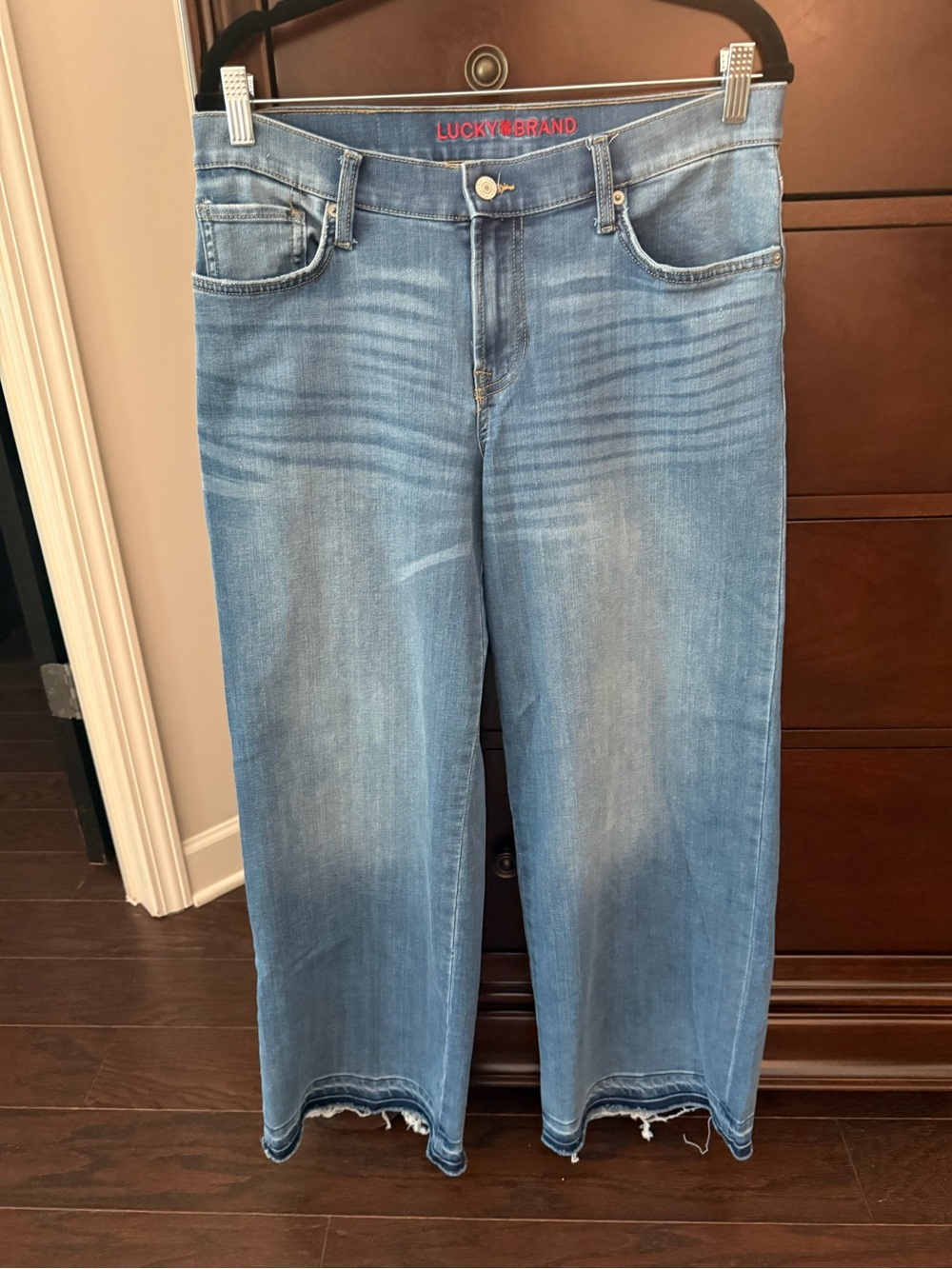 Lucky Brand Women's Medium Wash Wide-Leg Crop Jeans